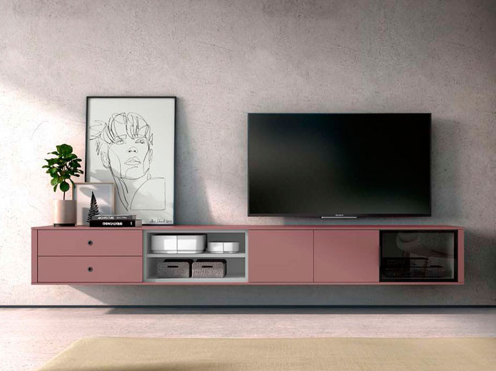 COMPOSICIÓN MUEBLE DE TV de color BLANCO · ☑️Las mejores mesas para TV