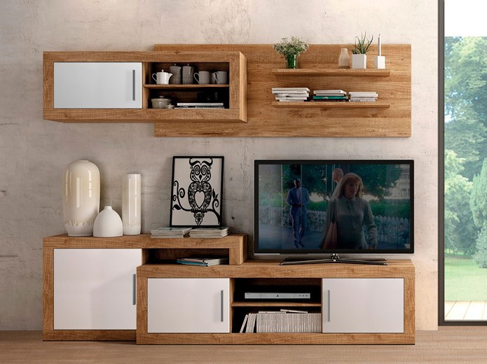 ▷ MUEBLE TV CON VITRINA para salón y comedor