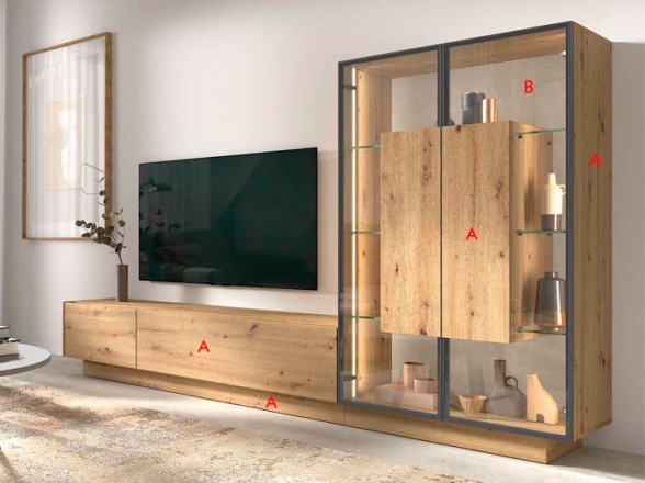 Mueble de TV y vitrina para salón