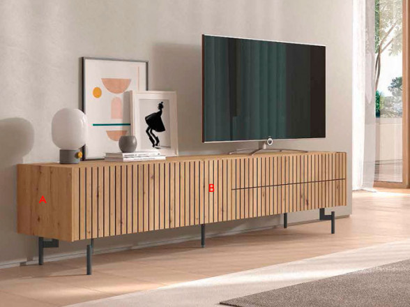 Mueble TV esquinero a medida 