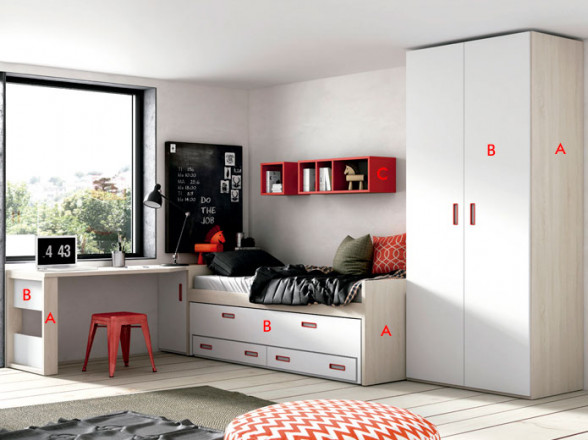 Dormitorio compacto juvenil en Madrid
