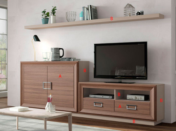 Mueble de TV con zócalo