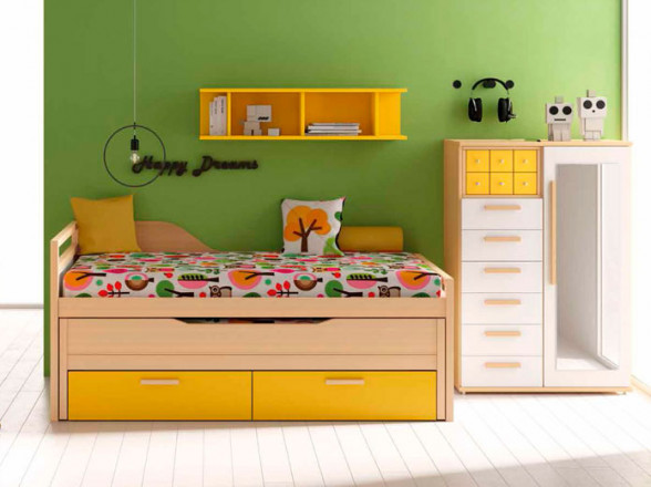 Dormitorio juvenil de estilo nórdico en Madrid