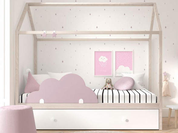 Cama nido infantil en Madrid  Muebles Valencia® Acabado A Blanco - RosMini  Base Acabado B Violana - RosMini Laca