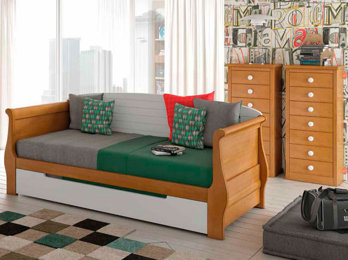 Dormitorio Juvenil estilo Náutico en Valencia | Muebles Valencia® Acabado A  Miel Artemader Acabado B Blanco Artemader
