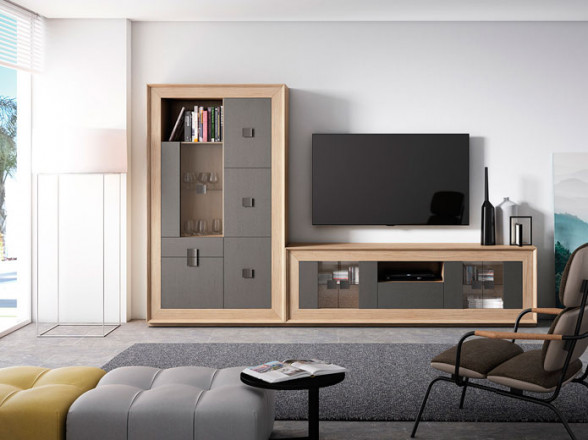 Salón con mueble TV moderno
