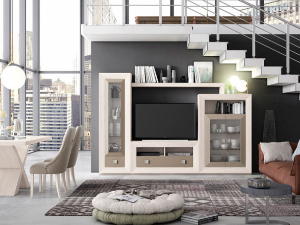 Mueble de TV moderno con zócalo