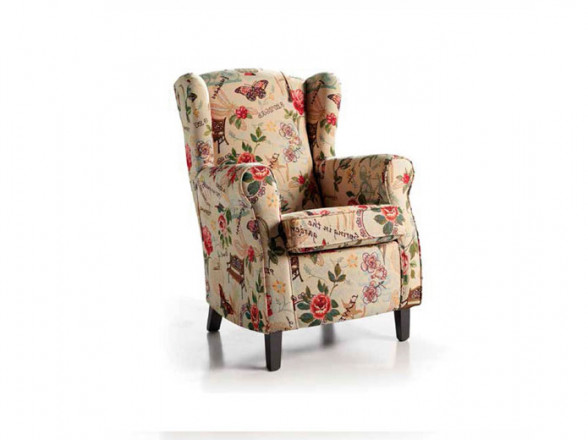 Sillón con tapizado floral