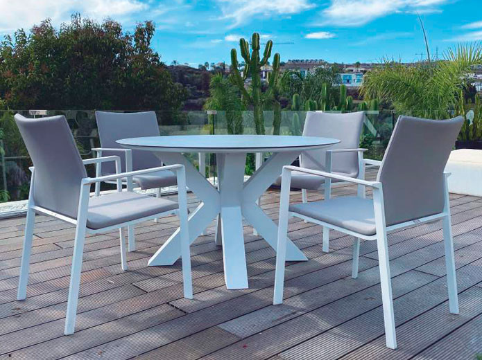 Silla de Terraza y Jardín en aluminio y cuerda trenzada LEON