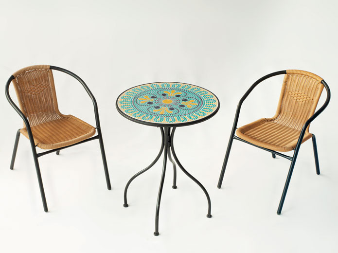 ≫ Mesa sillas de acero para jardín en | Muebles Valencia®