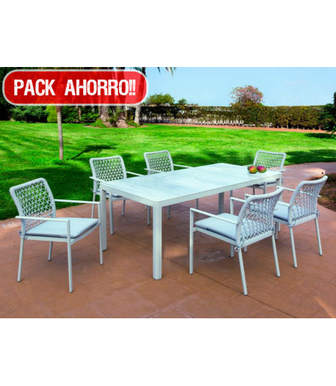 Conjunto de comedor para exterior, apto para jardines y terrazas