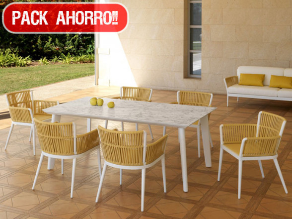 Conjunto de mesa y sillas de estilo moderno en promoción