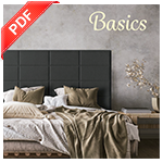 Catálogo Basics de Ábota: cabeceros modernos tapizados para dormitorios