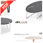 Catálogo Vanguard Collection de Anzadi: mesas y sillas de comedor, mesas auxiliares y recibidores