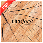 Catálogo de Ricoforte: mesas y sillas chapadas en madera de pino y abedul