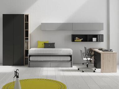 Dormitorios y habitaciones juveniles en Muebles Valencia, tu tienda de muebles en Madrid