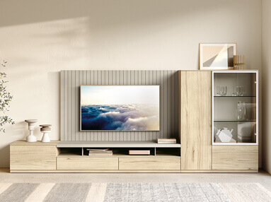 ▷ MUEBLE TV CON VITRINA para salón y comedor