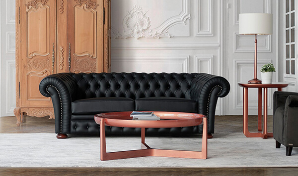 Sofa de estilo chesterfield de la firma Tecninova en nuestra tienda de Muebles en Madrid
