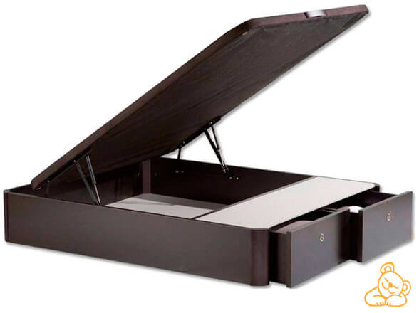 Canapé abatible de madera con cajones frontales modelo Sevilla con un 30% de descuento en Muebles Valencia, tu tienda de Muebles en Madrid
