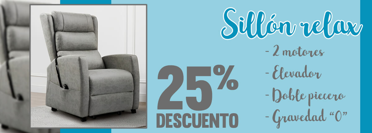 Pormoción del sillón relax con 2 motores elevador en tu tienda de muebles en Madrid, Muebles Valencia