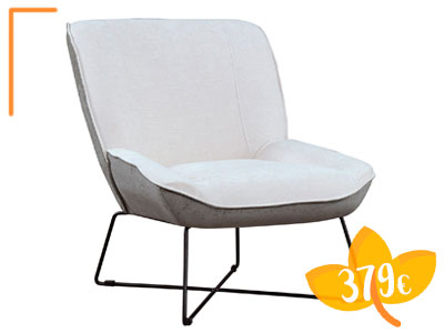 Promoción del sillón tapizado con patas metálicas Marche de Eqho en tu tienda de muebles en Madrid