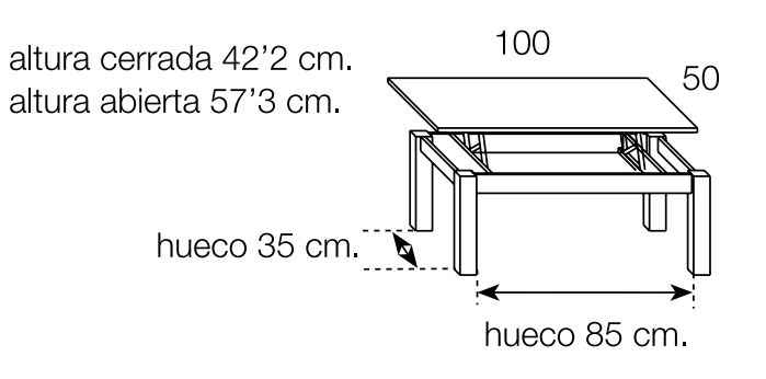 Mesa fija elevable en Madrid  Muebles Valencia ® Acabado Artisan - Kronos4  - Salones