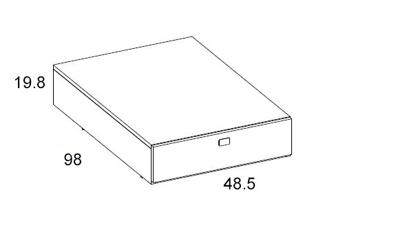 Medidas de los blocks con 1 cajón de Arasanz para habitaciones juveniles