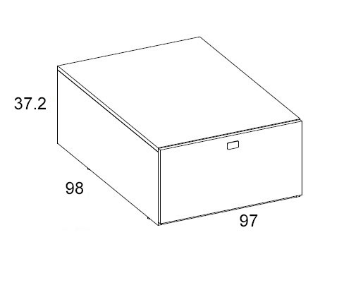 Medidas de los blocks con 1 contenedor de Arasanz para habitaciones juveniles