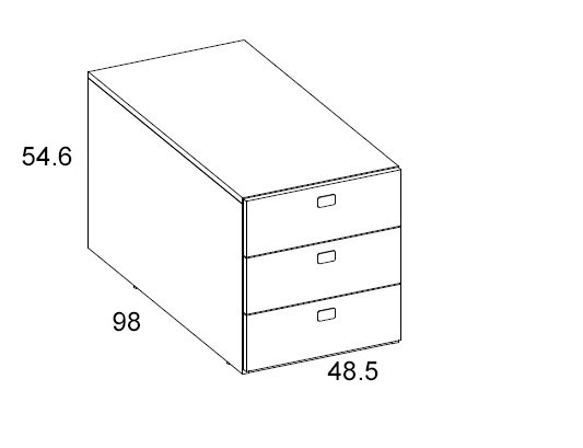 Medidas de los blocks con 3 cajones de Arasanz para habitaciones juveniles