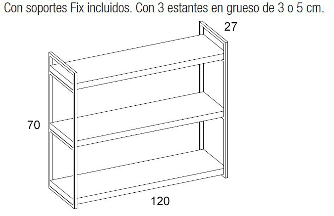 Medidas de las estanterías de Arasanz para habitaciones juveniles