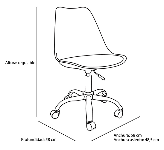 Medidas de la silla de oficina Megan de Casa Thai