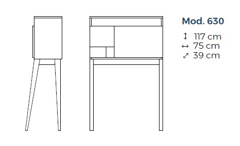 Medidas del escritorio  Bureau con patas de Herdasa