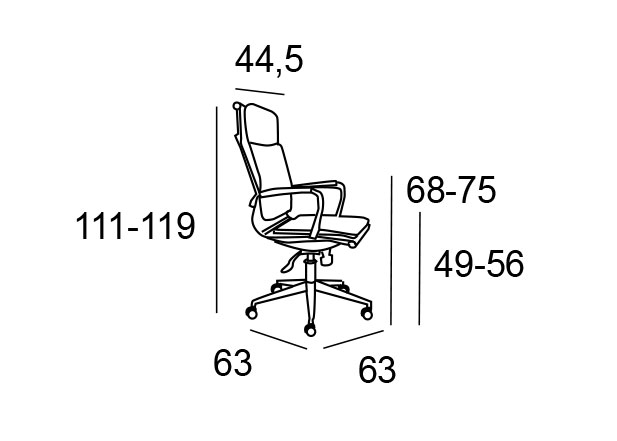 Medidas de la silla de oficina Máximo de Luís Maroto Mobiliario