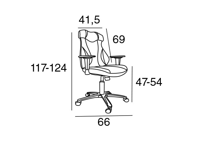 Medidas de la silla de oficina Power de Luís Maroto Mobiliario