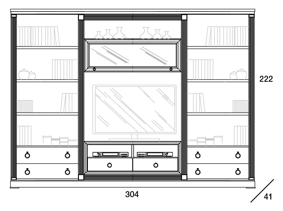 Medidas de las librerías de Monrabal Chirivella