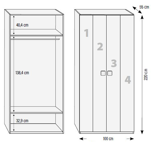 Armarios para habitaciones juveniles de Muebles Orts