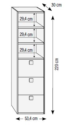 Armario juvenil en oferta  Muebles Valencia® Acabado A Fresno - Melamina  Base4 Acabado B Verde talco - Melamina Base4 Acabado C Blanco - Melamina  Base4