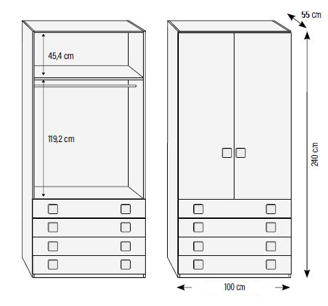 Armarios para habitaciones juveniles de Muebles Orts