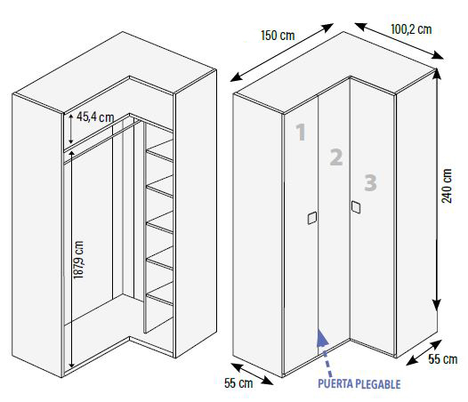 Armarios para habitaciones juveniles de Muebles Orts