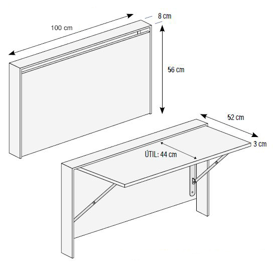 Escritorios plegables para habitaciones juveniles de Muebles Orts