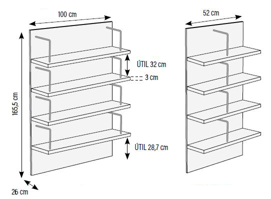 Paneles con estanterías para habitaciones juveniles de Muebles Orts