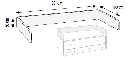 Traseras y brazos de camas compactas para habitaciones juveniles de Muebles Orts