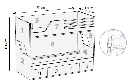 Literas para habitaciones juveniles de Muebles Orts