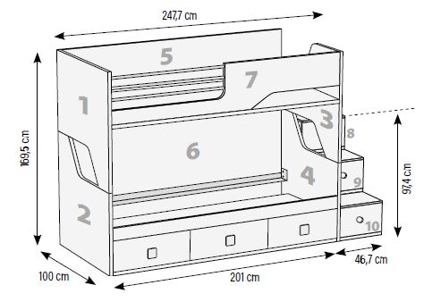 Literas para habitaciones juveniles de Muebles Orts