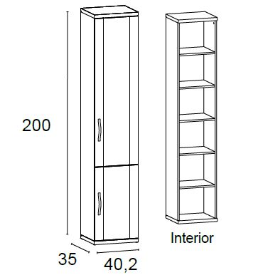 Módulo alto para salón de Muebles Orts