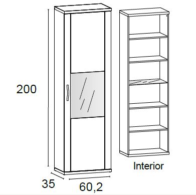 Vitrina alta para salón de Muebles Orts