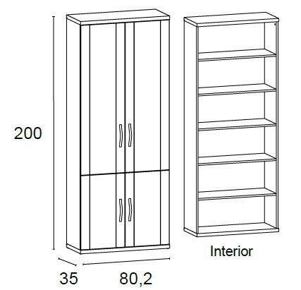 Módulo alto para salón de Muebles Orts