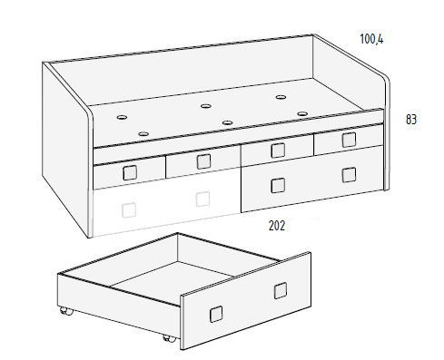 Camas compactas para habitaciones juveniles de Muebles Orts