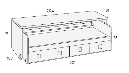 Camas compactas para habitaciones juveniles de Muebles Orts