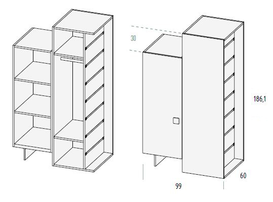 Armariospara habitaciones juveniles de Muebles Orts